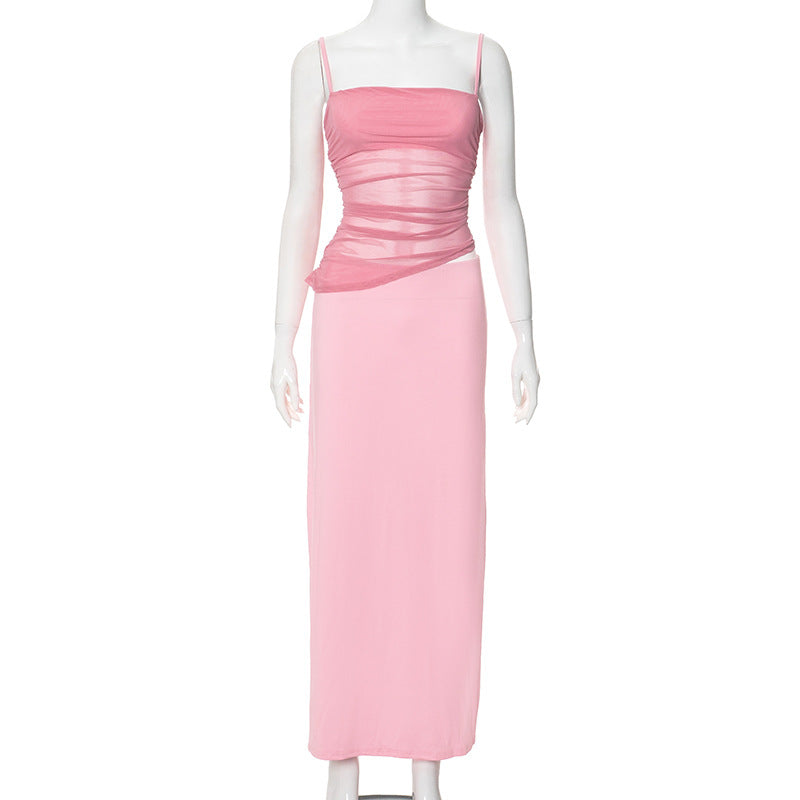 Dame Elegant Maxikjole med asymmetriske detaljer Stilla