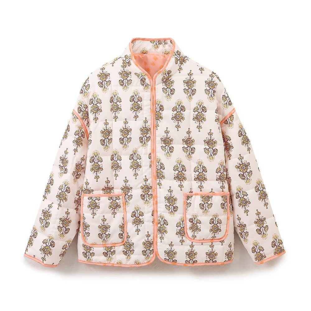 Femme Floral Steppet Komfortjakke Stilla