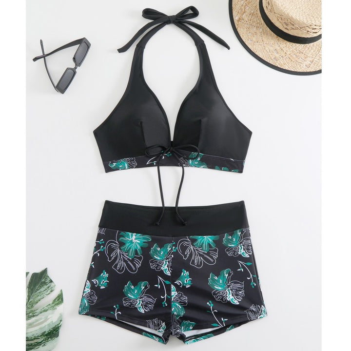 Damer Tankini-sæt med blomsterdetalje og komfortabel shorts-snit Stilla