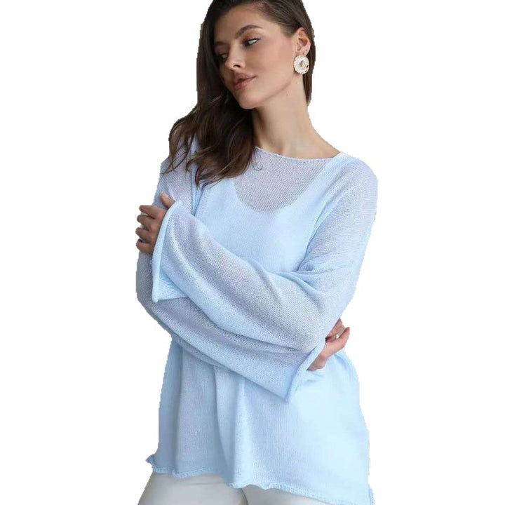 Damer luftig off-shoulder sweater med bred pasform lavet af fin strik kvalitet Stilla