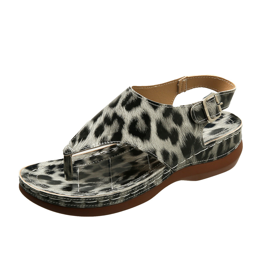 Dame sandaler med moderne leopardmønster og ergonomisk sål Stilla