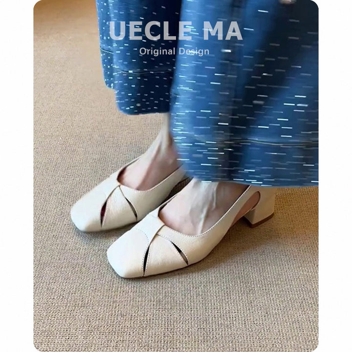 Damer Elegante Blokhæle Slingback Sko Stilla