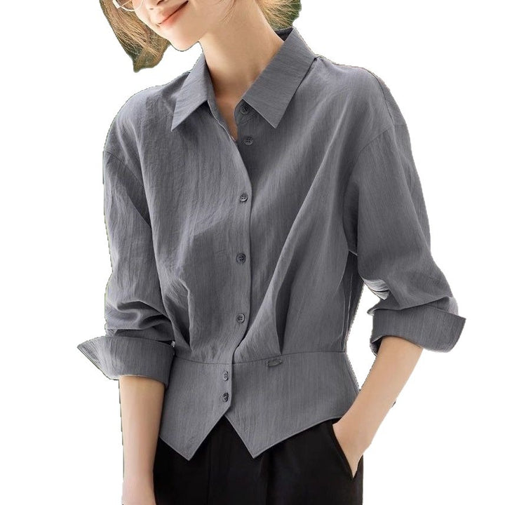 Kvinders elegante oversized bluse med taljebælte Stilla
