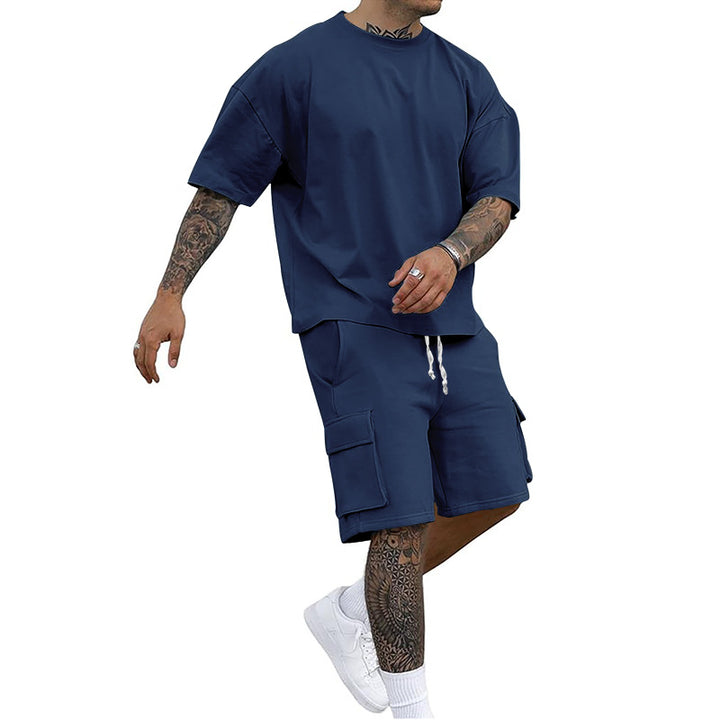 Herrer afslappet overdel og shorts sæt i åndbart materiale Stilla