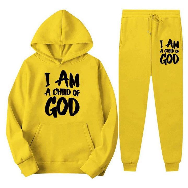Kvinders hoodie sweatshirt med urban skrift og komfortable bukser Skovae