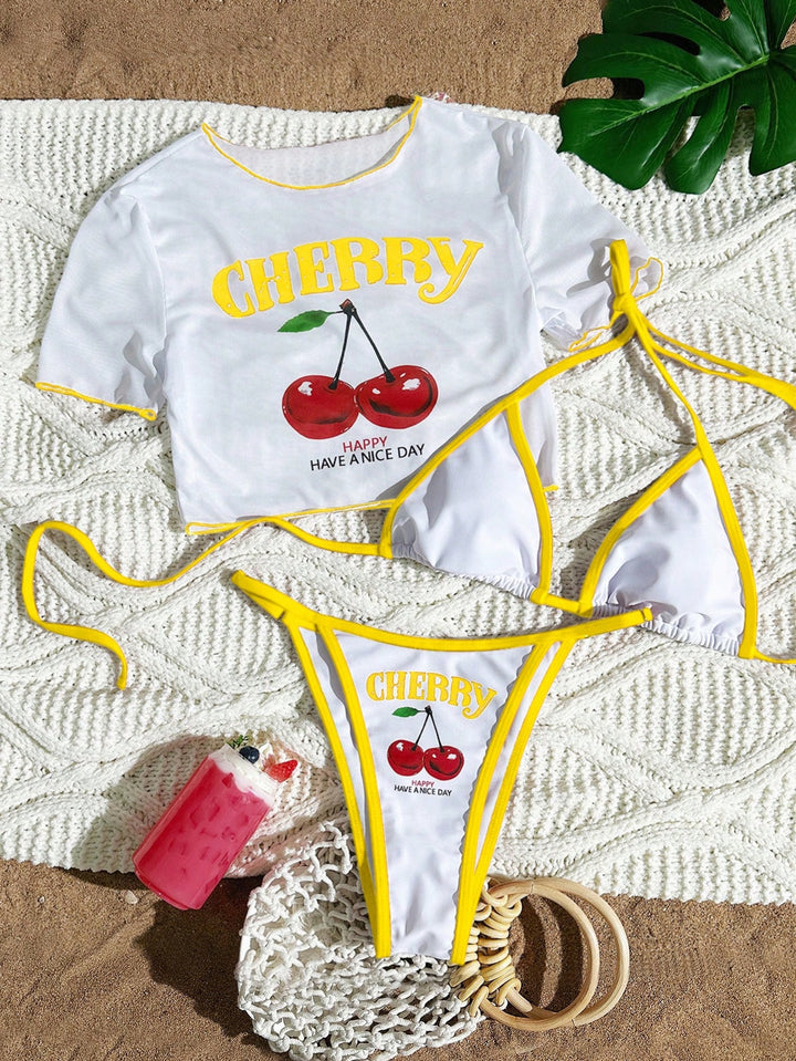 Dame Sporty Bikini med gennemsigtig top Skovae