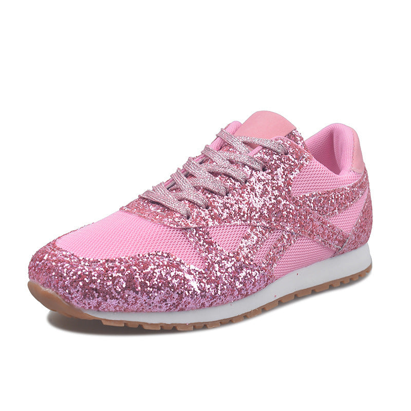 Dame Glitrende Sneakers med åndbar mesh-overflade og ergonomisk fodseng Stilla