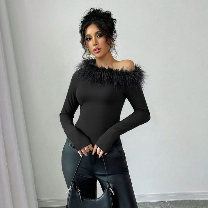 Damer elegant top med aftagelig plys finish Stilla