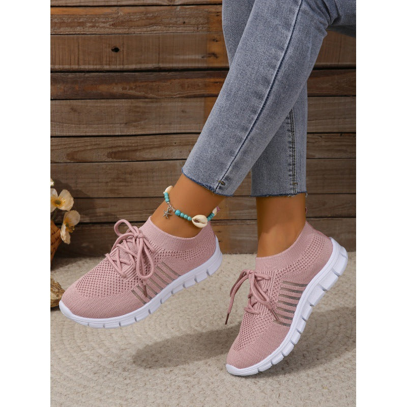 Dame åndbare sneakers med elastisk strikket overdel og skridsikker sål Stilla