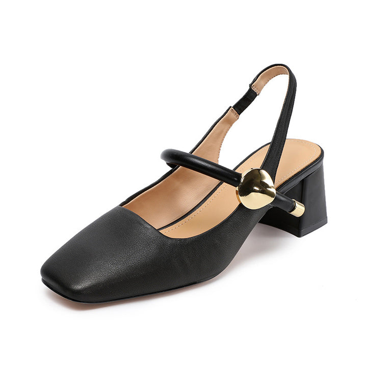 Dame elegante blokhæl Slingback pumps Stilla