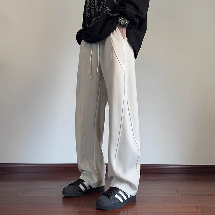 Herre Casual Relaxed Fit Fritidshose med elastisk talje og struktureret design Stilla