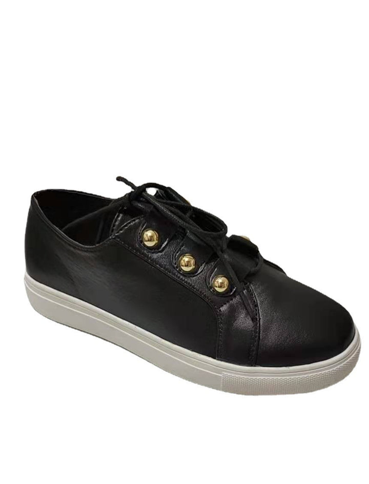Dame Platform Sneakers med elegante metalknapper og skridsikker sål Stilla