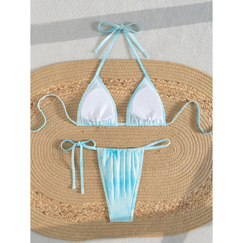 Dame Tie-Front Triangle Bikini Sæt Stilla
