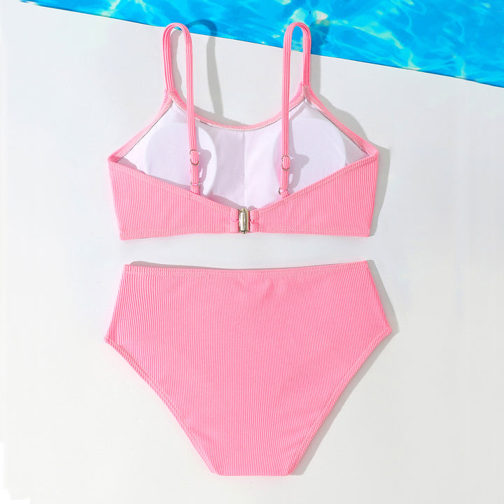 Dame Sporty bikini med raffineret ribdesign og højskåret trusse Stilla