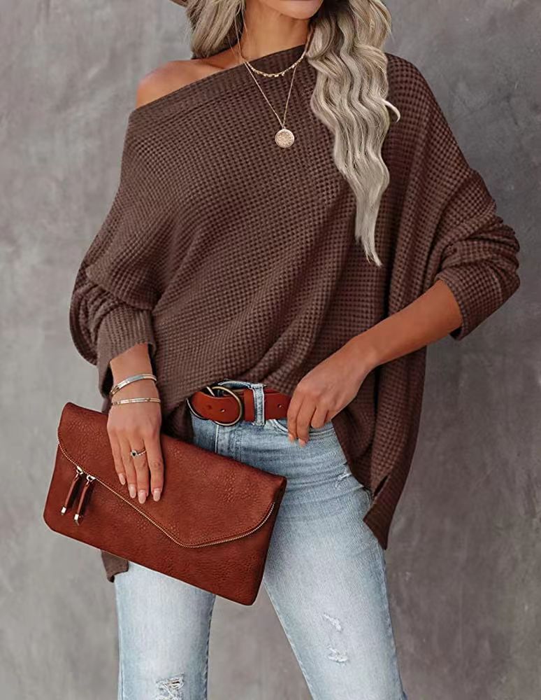 Dame Groft strikpullover med asymmetrisk kant og casual snit Stilla