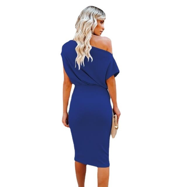 Dame Off-Shoulder Bodycon Midi Kjole Stilla