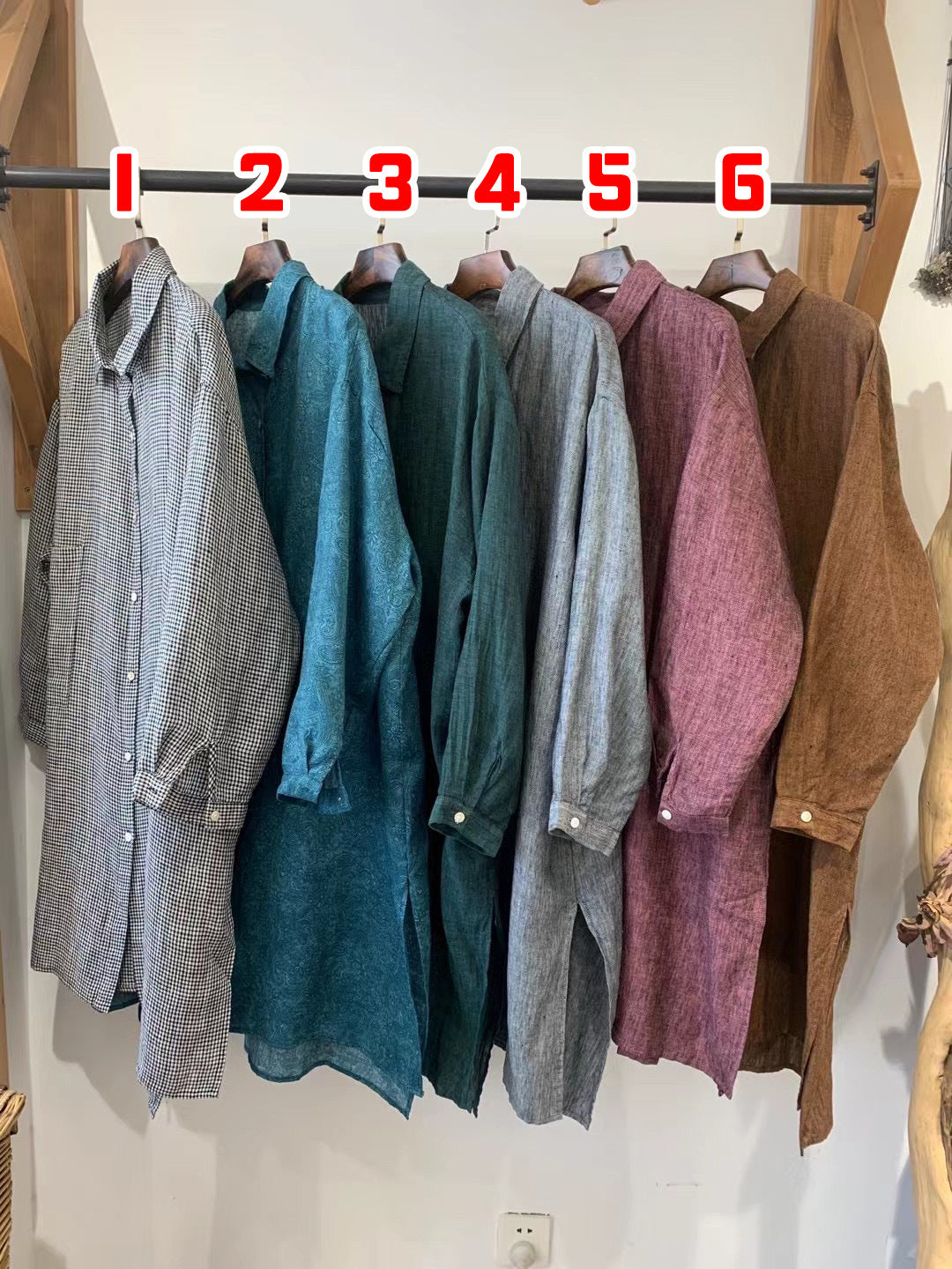 Femme Relaxed Fit Knaplukning Skjorte med unikke mønstre Stilla
