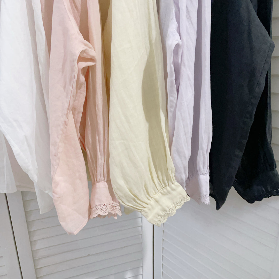 Femme elegant Bluse med spidsen detalje Stilla