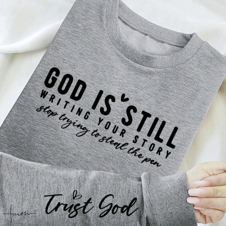 Kvinders sweatshirt med inspirerende tekst og blødt materiale Skovae