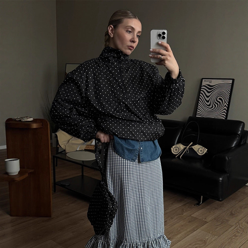 Dame Oversized Regnjakke med Pletter Stilla
