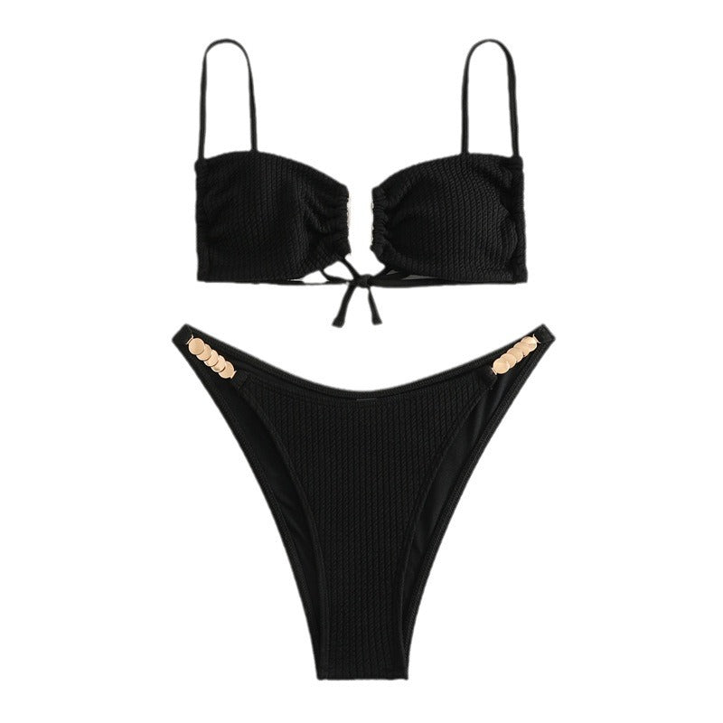 Dame Push-Up Bikini med elegant flæsedetalje og kvalitetsmaterialer Stilla