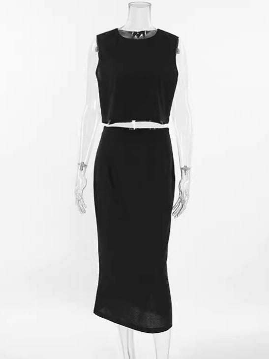 Dame Kvalitets Midi-Kjole med moderigtig Cut-Out Stilla