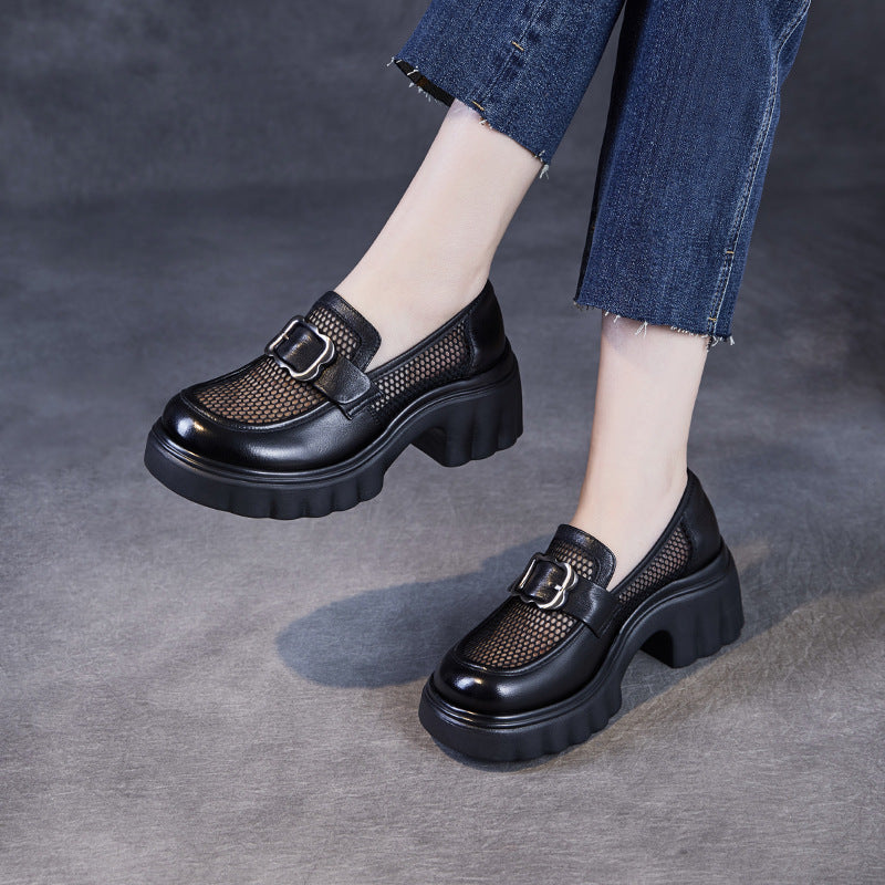 Damer Chunky Platform Slippers med Mesh-design og dekorativ spænde Stilla