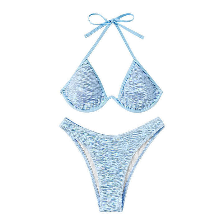 Dame Triangle-Bikini med struktureret top og høj talje Skovae
