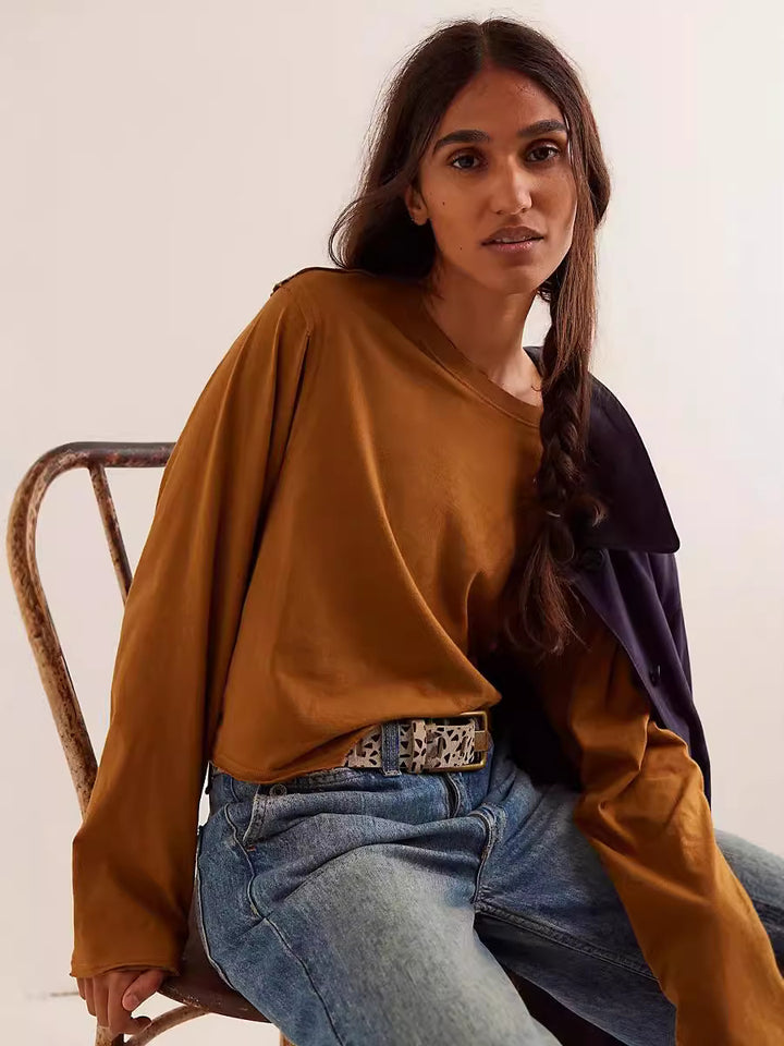 Damer Cropped Langærmet top med afslappet pasform Stilla