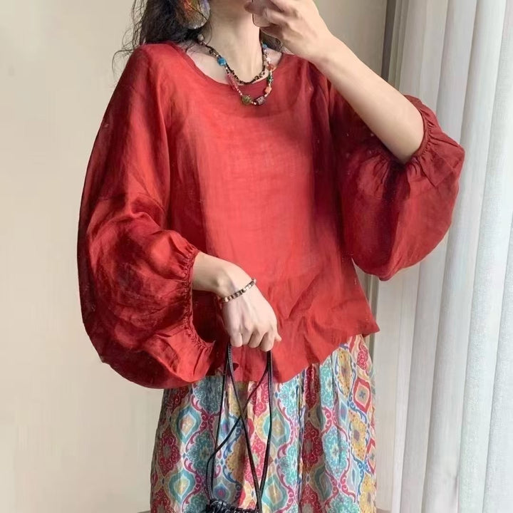 Dame Casual Ballonærme Bluse Stilla