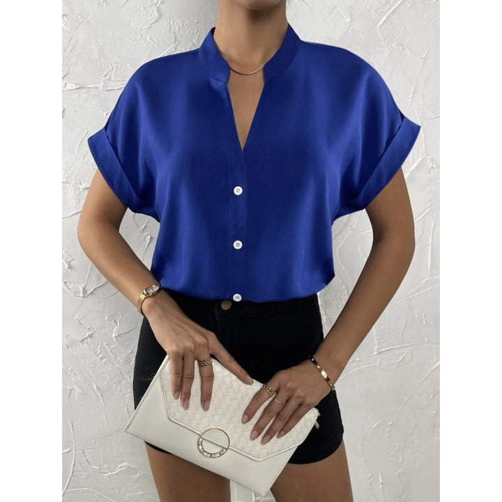 Dame Chic Mandarinkrave Bluse Stilla