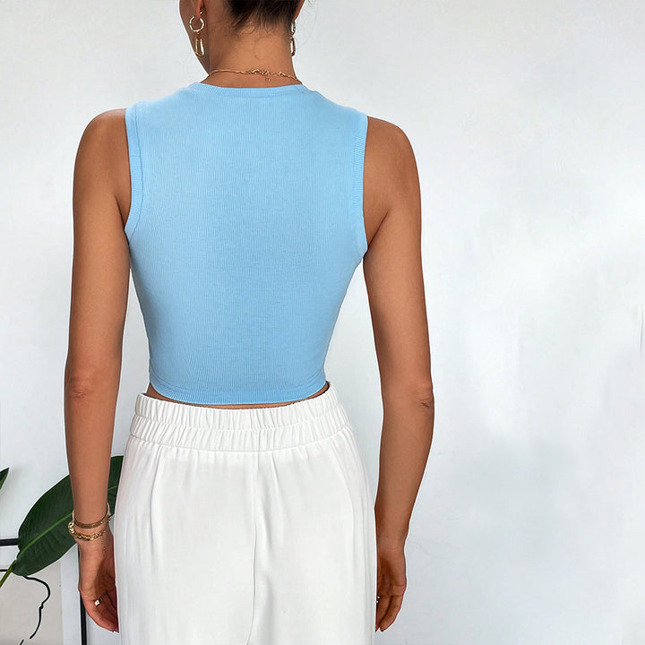Kvinders cropped tank top med elegant knudedesign Stilla