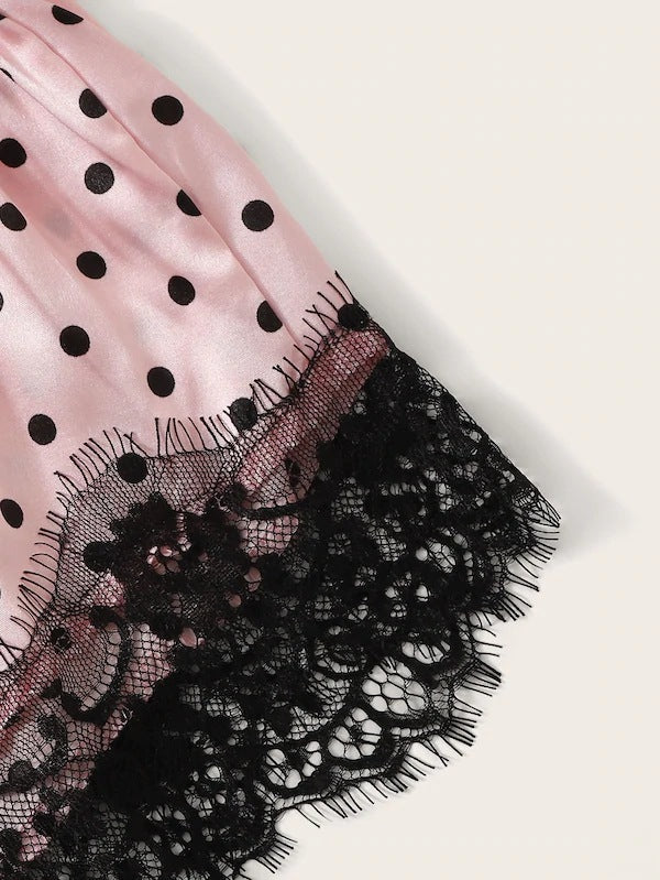 Dame spids-Bralette og prikkede shorts sæt Stilla