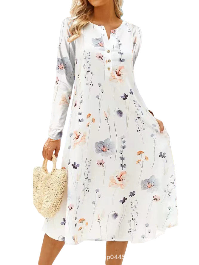 Dame Casual Kjole med elegant blomsterdesign Stiila