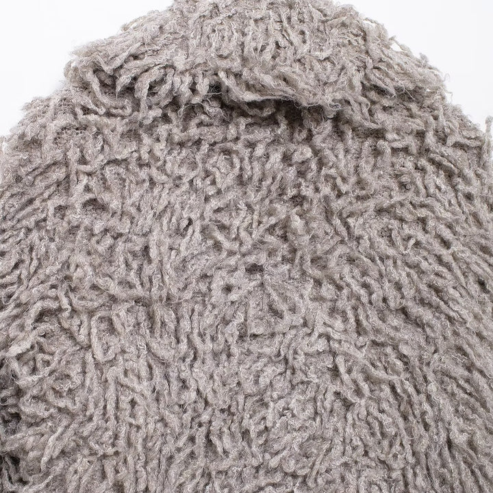 Femme Struktureret Faux-Fur Bomberjakke Stilla