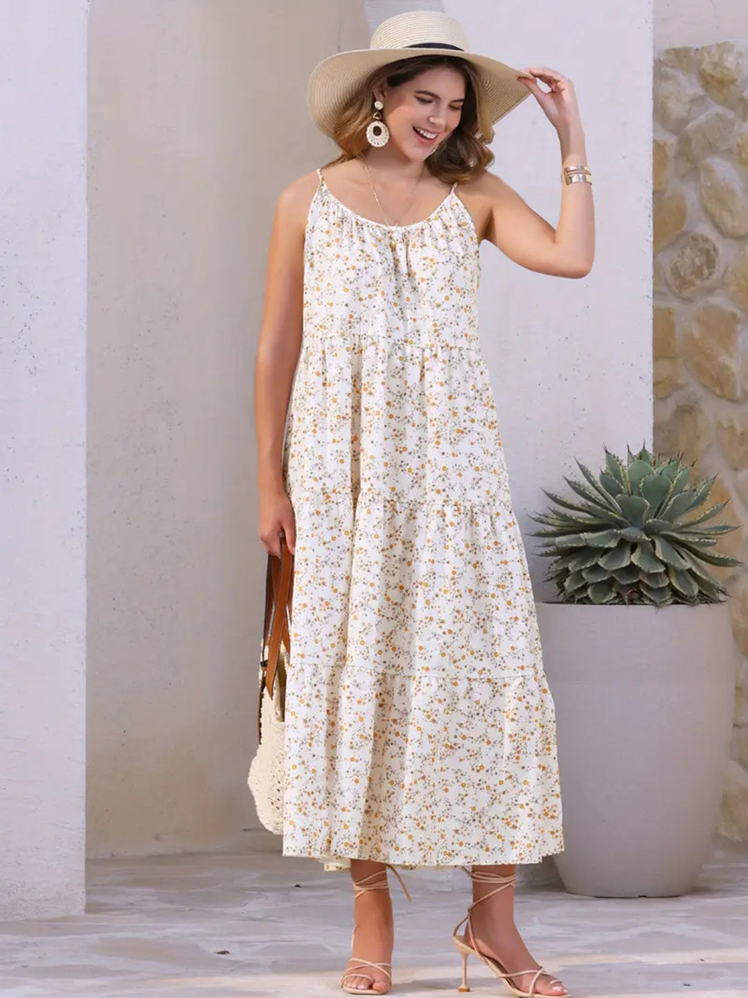 Dame Floral Maxi Sommerkjole Stilla