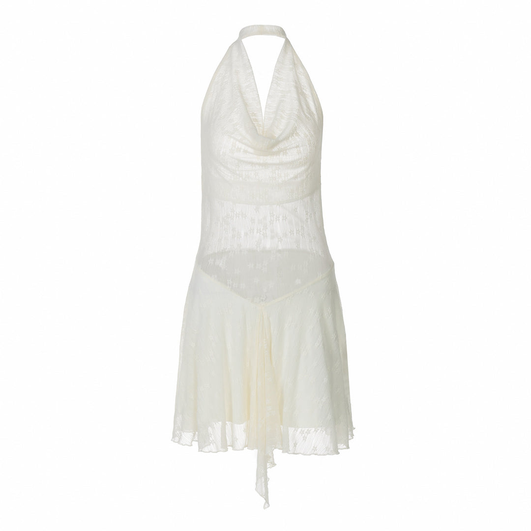 Dame wrapped dress med dyb udskæring og asymmetrisk kant Stilla
