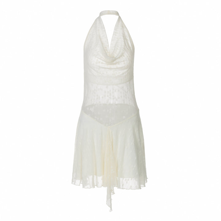 Dame wrapped dress med dyb udskæring og asymmetrisk kant Stilla