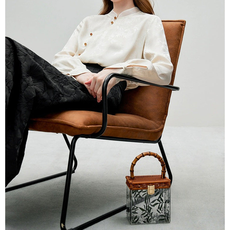 Dame elegant silketop med eksklusivt knapdesign og feminin pasform Stilla