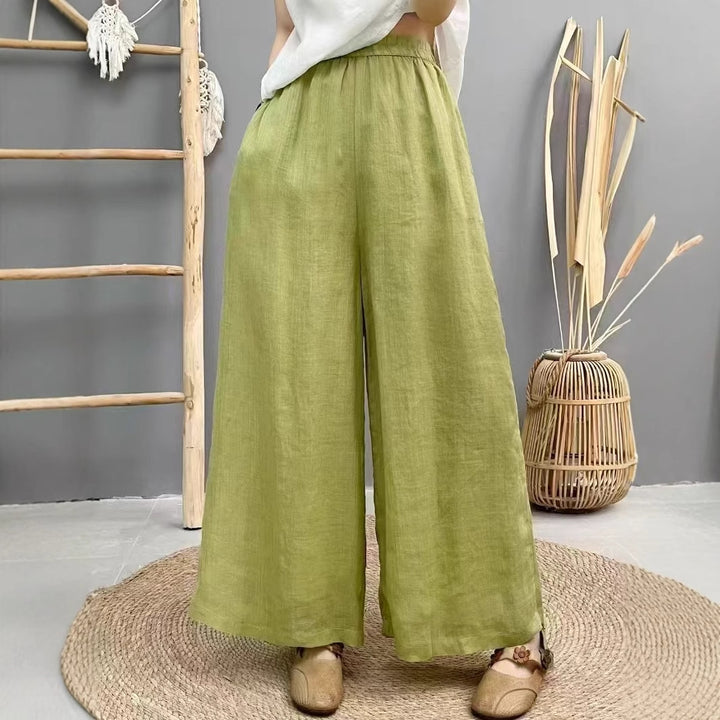 Dame Flydende Brede Linned Culottes Stilla