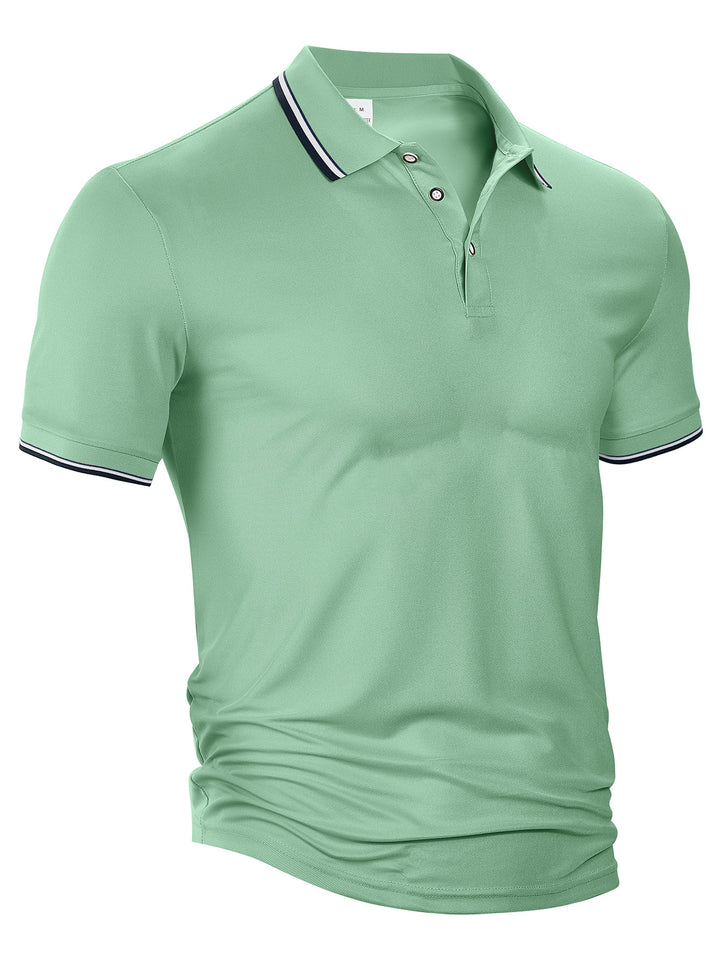 Herrer polo t-shirt med åndbar struktur og modige accenter Stilla