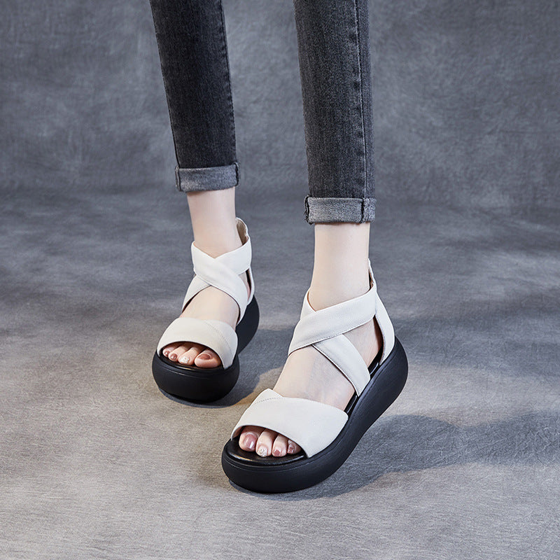 Dame platform slide sandaler med krydsede stropper Stilla