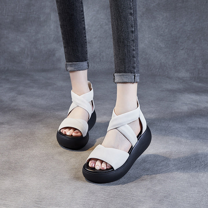Dame platform slide sandaler med krydsede stropper Stilla