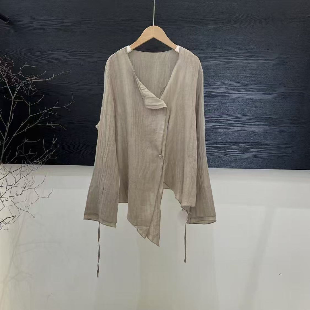 Femme Let lagbluse med åbent forrestykke Stilla