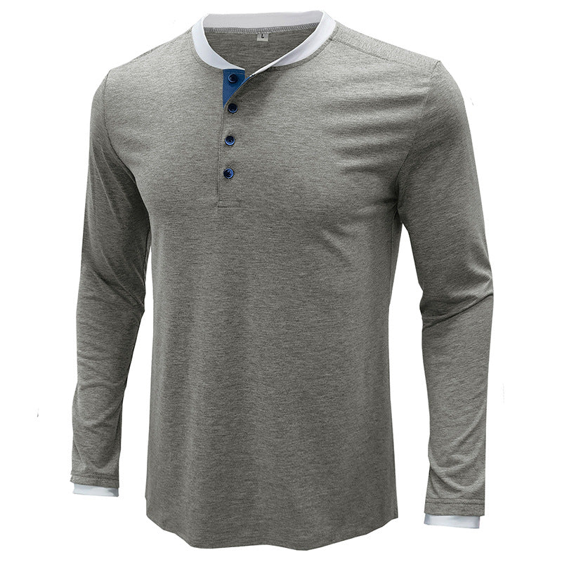 Herrer Langærmet Henley T-shirt med unikt farvedetalje Stilla