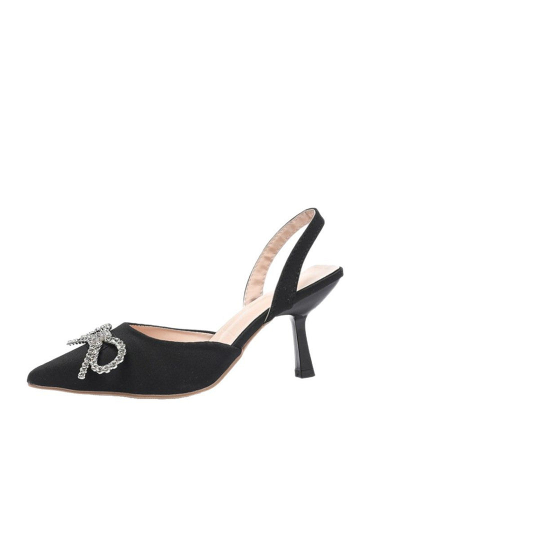Dame Slingback Pumps med glitrende sløjfe-detalje Stilla