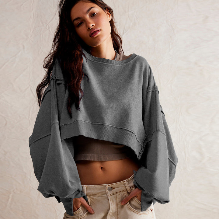 Dame afslappet oversized sweater med voluminøse ærmer og blødt materiale Stilla