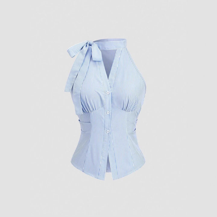 Dame sommerlig bluse med ribstruktur Skovae