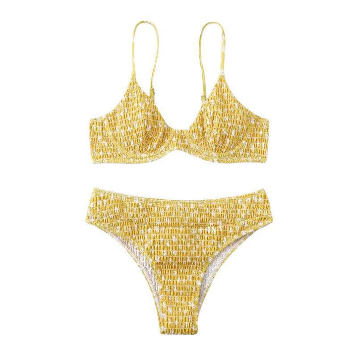 Dame Triangel-Bikini med elastisk rynkning og justerbare stropper Stilla