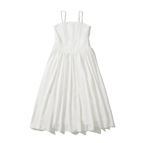Dame Elegant Draperet Maxi Kjole med justerbare stropper Stilla